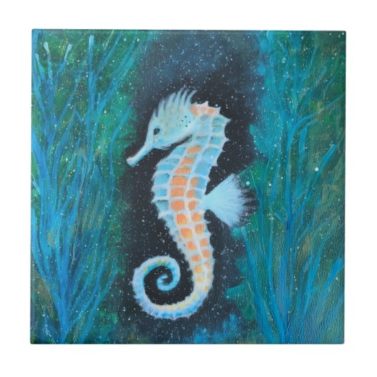 Sea Horse ceramic tile Tegeltje (Voorkant)