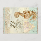 Sea Horse Coastal Beach - Numéro de tableau Carte (Dos)