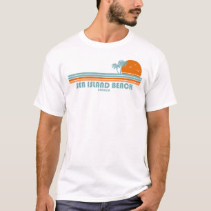 Sea Island Beach Georgia Zon Palmboom T-shirt