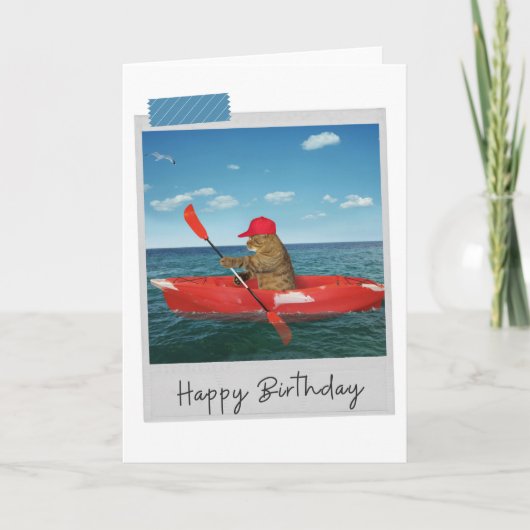 Sea Kayak Chat Funny Carte d'anniversaire (Devant)