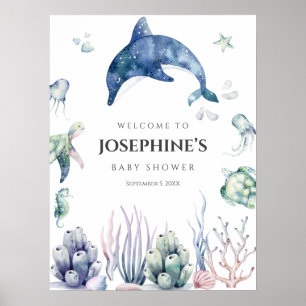 Sea Life  Baby Shower Welkom Poster