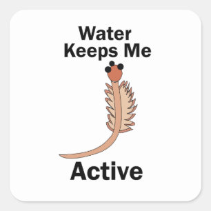Sea Monkeys Pekelgarnaal Water Houdt Me Actief  Vierkante Sticker