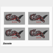 SEA OTTER & BABY (Haida Styled) Sticker cadeau d'a (Feuille)