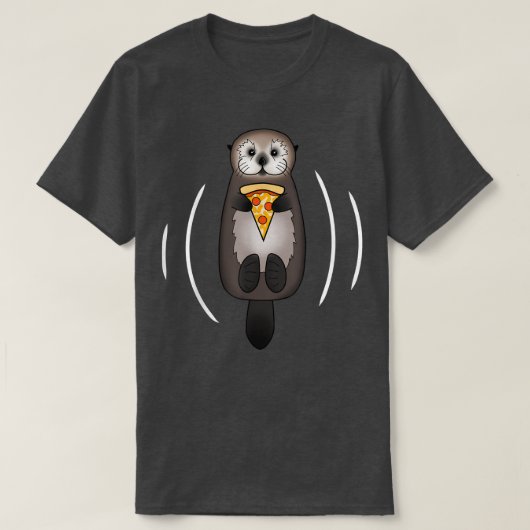 Sea Otter With Pizza  T-shirt (Design voorkant)