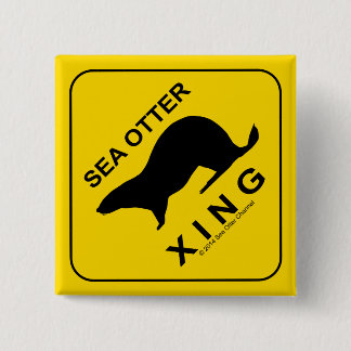 Sea Otter Xing Vierkante Button 5,1 Cm