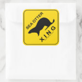 Sea Otter Xing Vierkante Sticker (Tas)