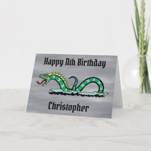 Sea Serpent Birthday Card Kaart