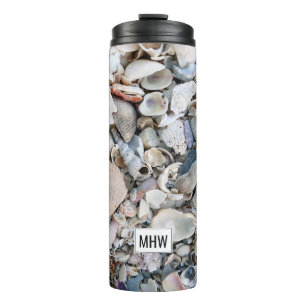Sea Shells aangepaste monogram tumbler Thermosbeker