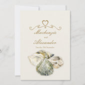 Sea shells Art beach invitations de mariage (Devant)