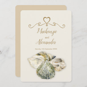 Sea shells Art beach invitations de mariage