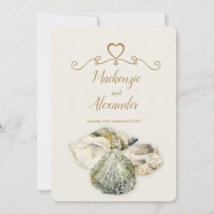Sea shells Art beach invitations de mariage