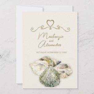 Sea shells Art beach invitations de mariage