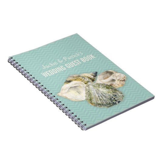 Sea shells art & chervon aqua livre d'or carnet (Côté Droit)