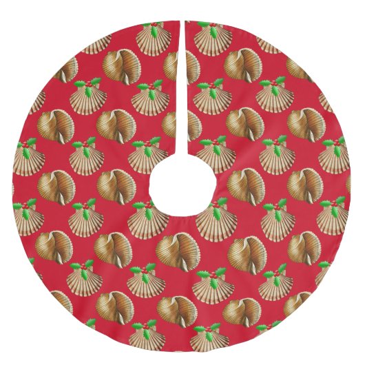 Sea Shells Beach Kerstmis Kerstboom Rok (Voorkant)
