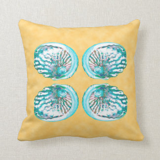 Sea Shells Design, Turquoise en Yellow. Kussen