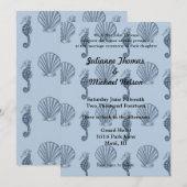 Sea Shells en Zee Horses Wedding Kaart (Voorkant / Achterkant)