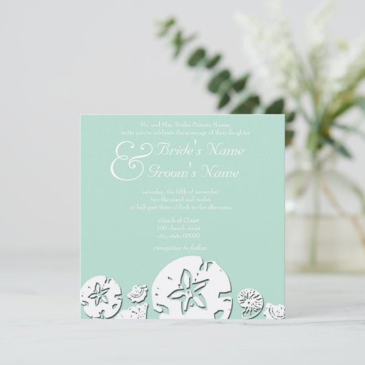 Sea Shells - Invitations De Mariage (Debout devant)