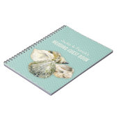 Sea shells kunst & chervon aqua gastenboek notitie notitieboek (Linkerzijde)