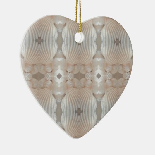 Sea Shells Love, Romantic Exotic Tropical Bridal Keramisch Ornament (Rechts)