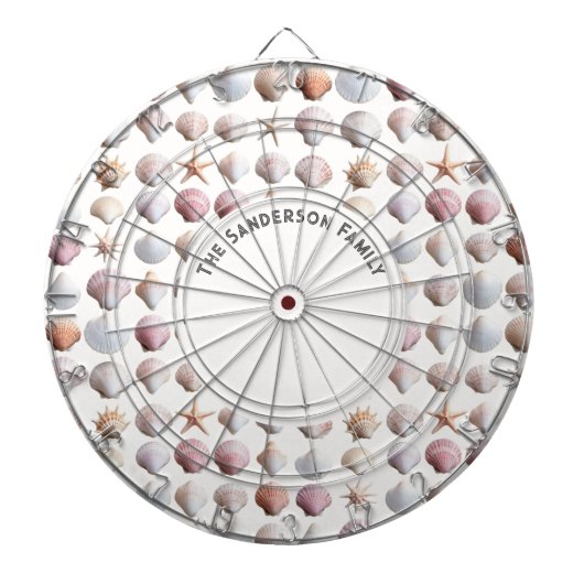 Sea Shells Ocean Life Beach Seashore Custom Dartbord (Voorkant)