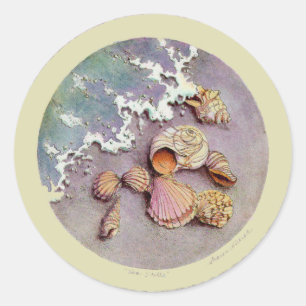 SEA SHELLS VAN SHARON SHARPE RONDE STICKER