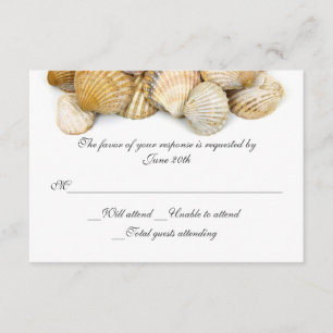 Sea Shells Wedding RSVP Card Kaartje
