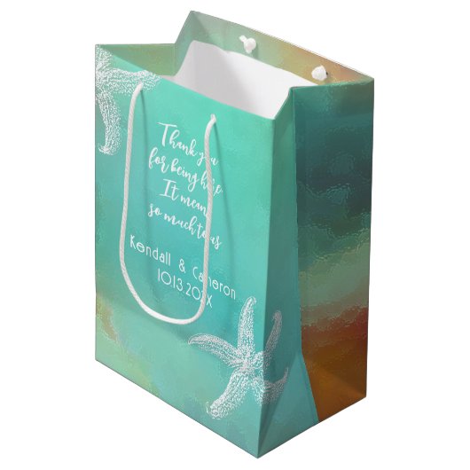 Sea Stars Mariage Merci Message Papier cadeau sac (Devant Angle)