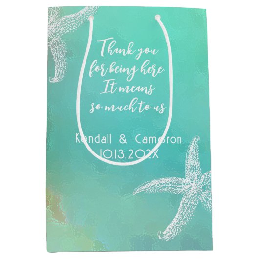 Sea Stars Mariage Merci Message Papier cadeau sac (Devant)