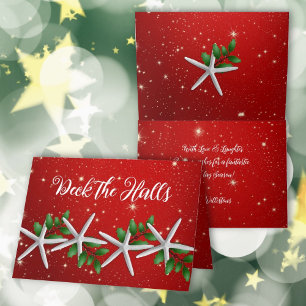 Sea Stars Twinkings Red Christmas Cartes