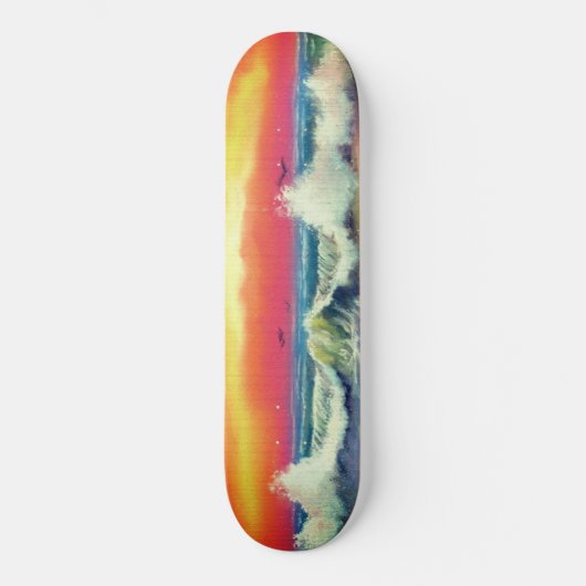 Sea Sunset Waves Skateboard - Peinture (Recto)