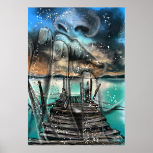 Sea Sunset Women Dreams Poster Imprimer Peinture A