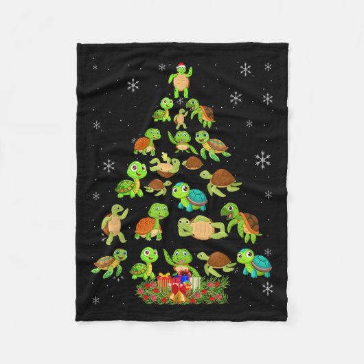 Sea Turtle Christmas Tree Matching Family Xmas Tre Fleece Deken (Voorkant)