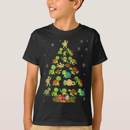 Sea Turtle Christmas Tree Matching Family Xmas Tre T-shirt (Voorkant)