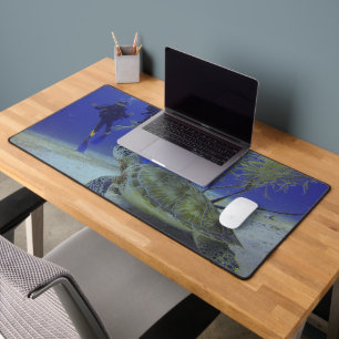 Sea Turtle Dive Desk Mat - Underwater Adventure