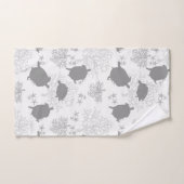 Sea Turtle Grey Ocean Motif Art (Serviette à main)