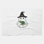 Sea Turtle Halloween Ghost Witch Hat Animal Lovers Theedoek (Horizontaal)