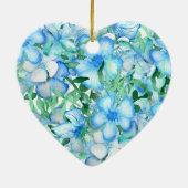 Sea Turtle Heart, Monogram Christmas Keramisch Ornament (Achterkant)