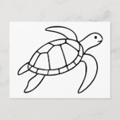 Sea Turtle Line Art – Minimalist Marine Animal Briefkaart (Voorkant)