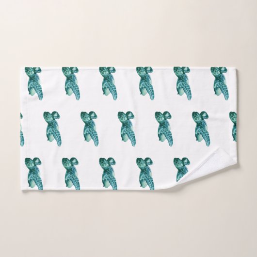 Sea Turtle Ocean Motif Art (Serviette à main)