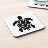 Sea Turtle Silhouette Minimalist Bier Onderzetter (Linkerzijde)