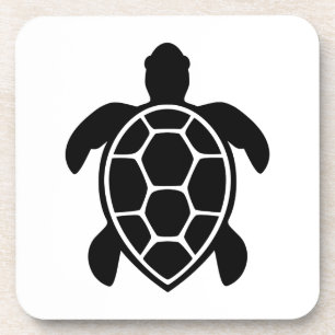 Sea Turtle Silhouette Minimalist Bier Onderzetter