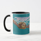 Sea turtle swimming in turquoise water mok (Links)