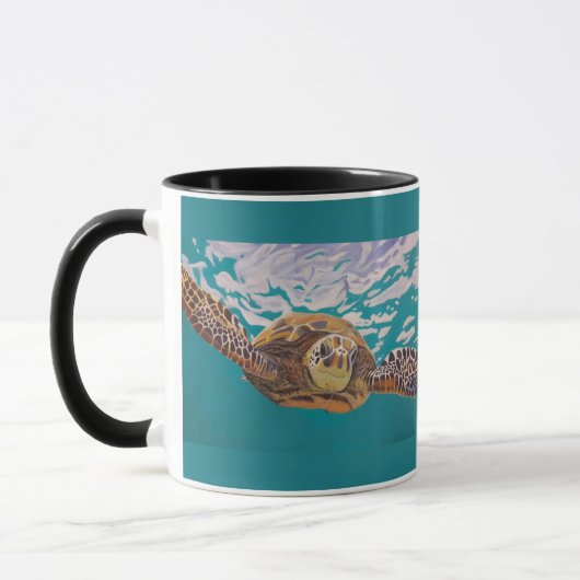 Sea turtle swimming in turquoise water mok (Links)