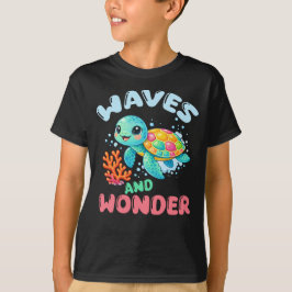 Sea Turtle Waves and Wonder Kids T-shirt