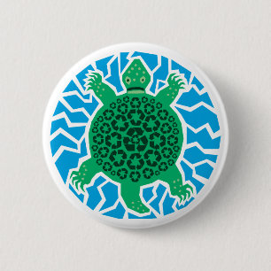 Sea Turtles, Recycling Ronde Button 5,7 Cm