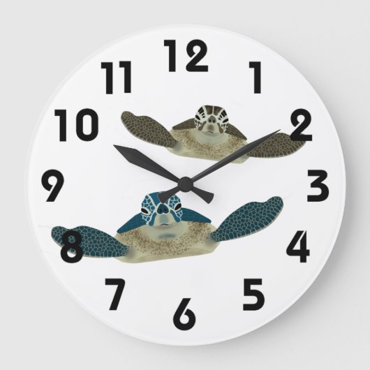 Sea Turtles Wall Clock Grote Klok (Voorkant)