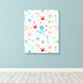 Sea World patroon Canvas Afdruk (Insitu (Houten vloer))