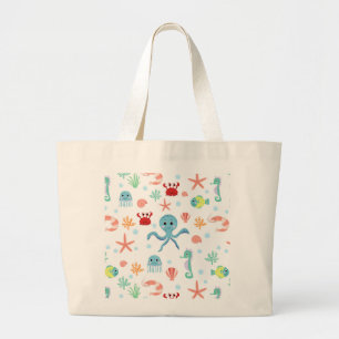 Sea World-patroon Grote Tote Bag
