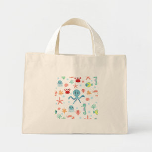 Sea World patroon Mini Tote Bag