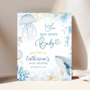 Sea You Bientôt Baby shower Affiche de bienvenue